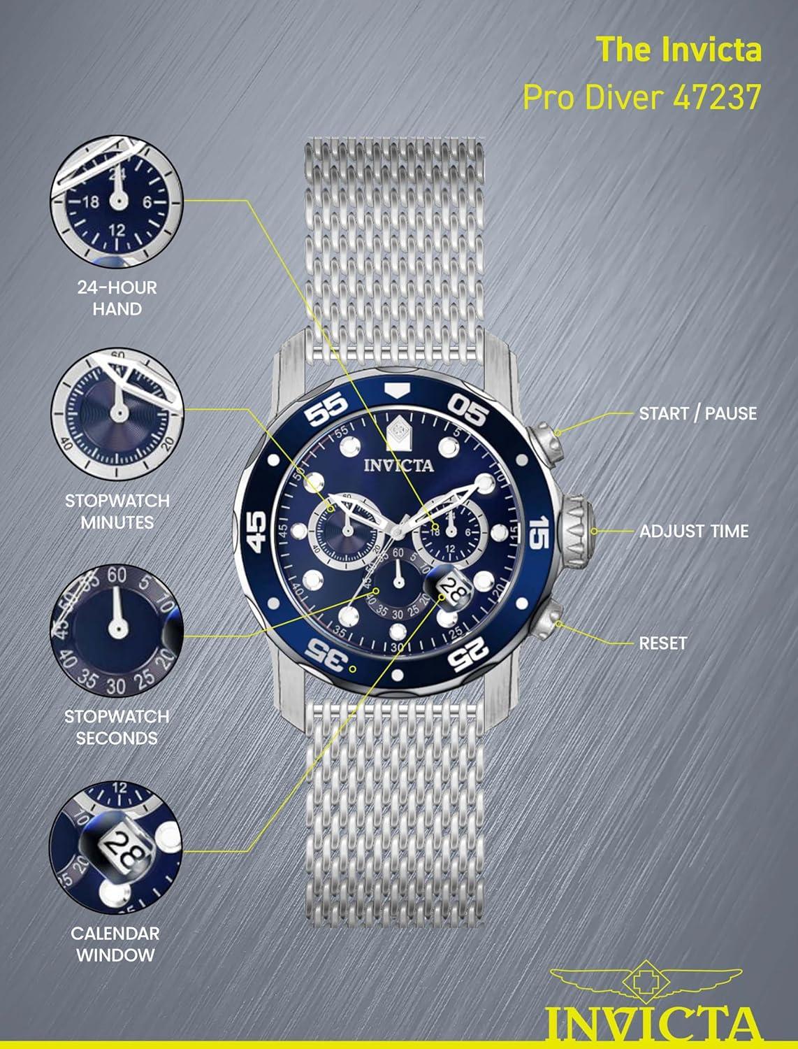 image:imageInvicta Pro Diver Stainless Steel Mens Quartz Watch 48mmBlue