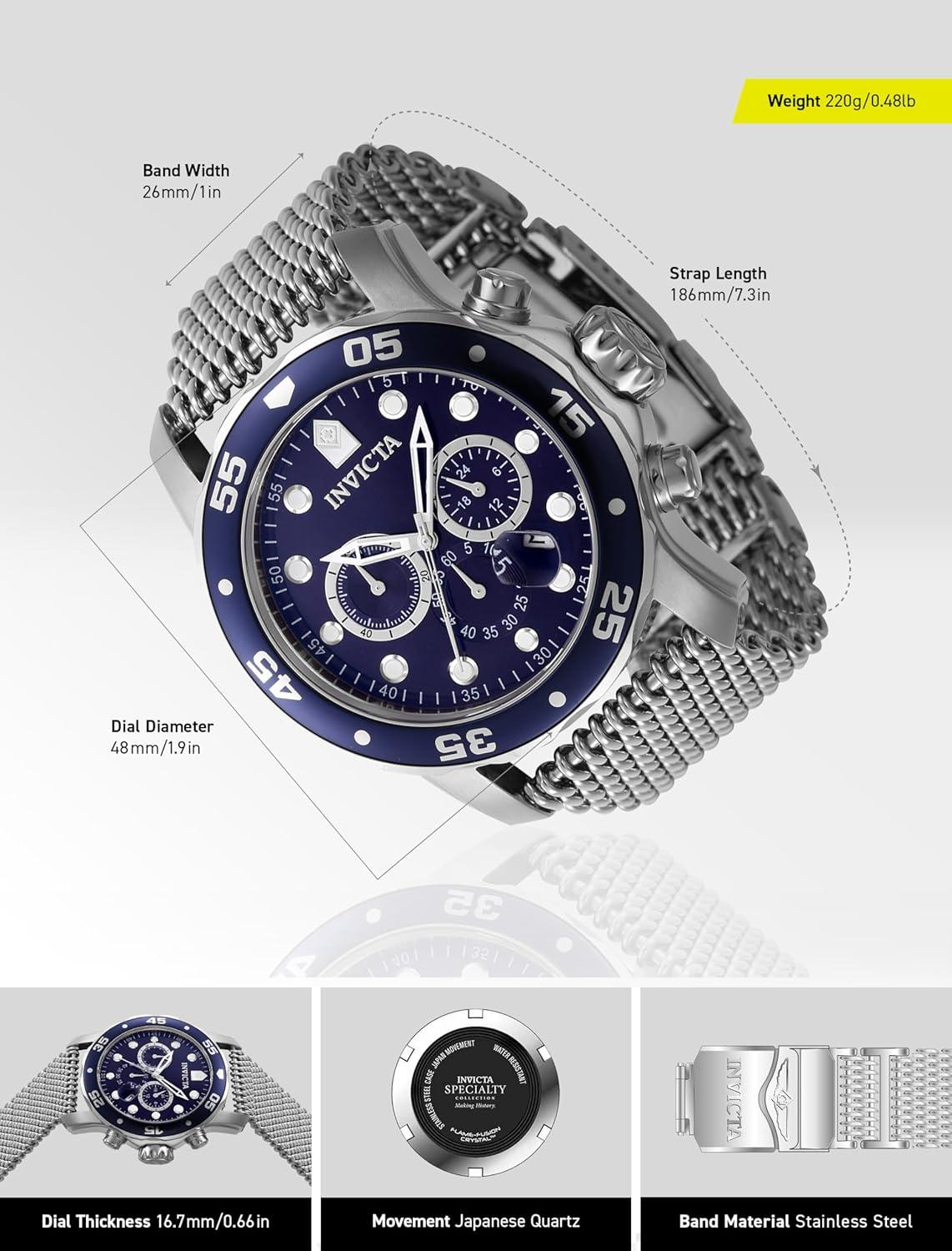 image:imageInvicta Pro Diver Stainless Steel Mens Quartz Watch 48mmBlue