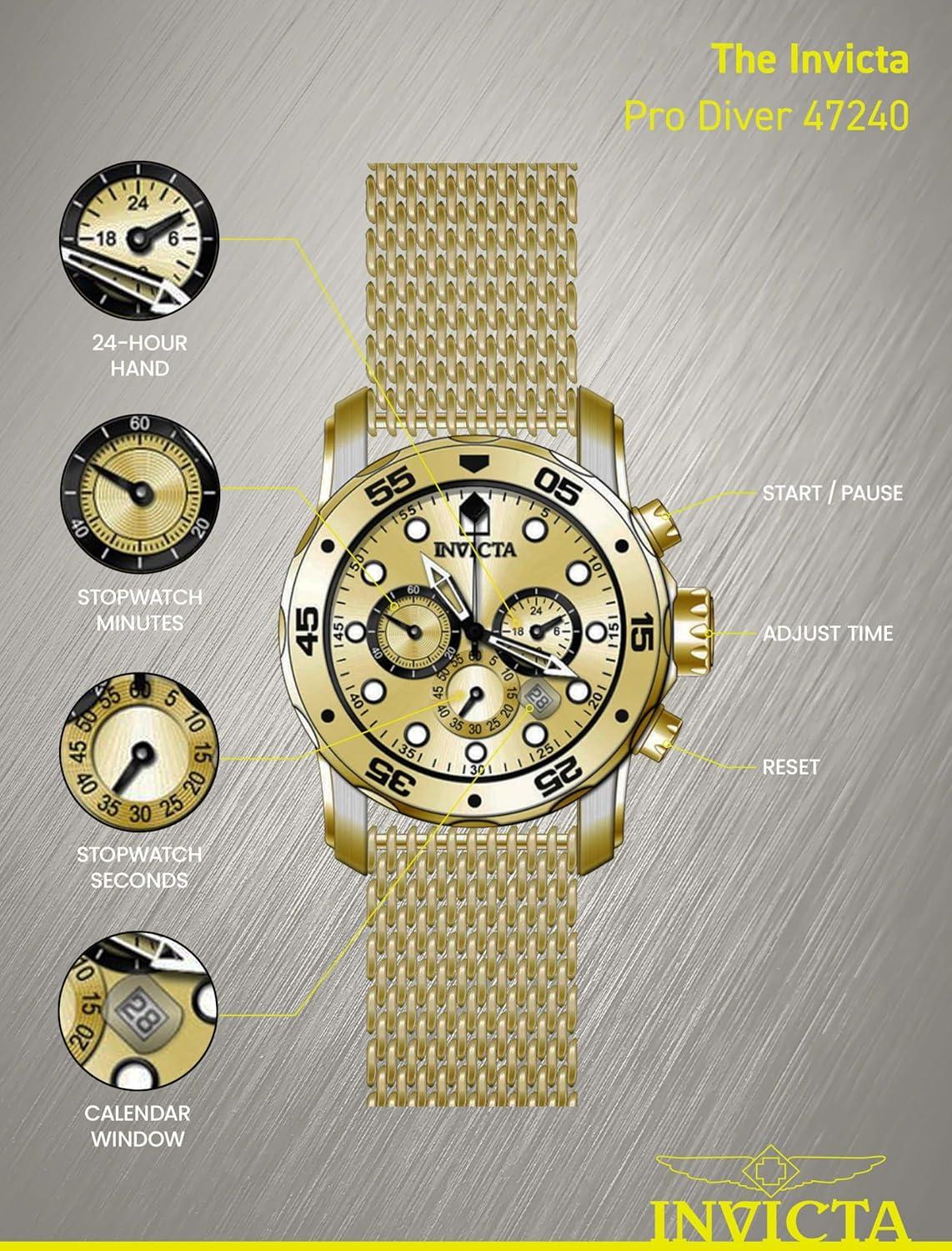 image:imageInvicta Pro Diver Stainless Steel Mens Quartz Watch 48mmGold Gold dial VD53