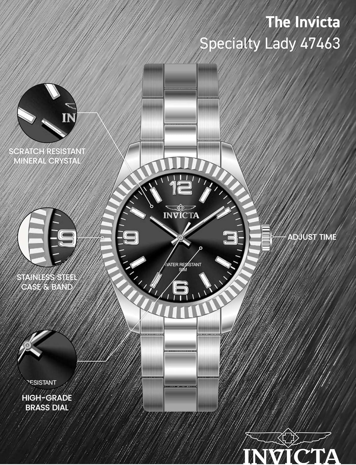 image:imageInvicta Specialty Quartz Black Dial Ladies Watch 47463