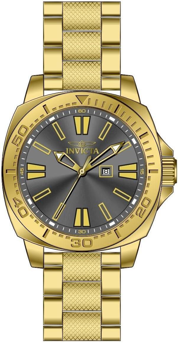 image:imageInvicta Speedway Men 46mm Stainless Steel Gold Charcoal dial PC22 Quartz