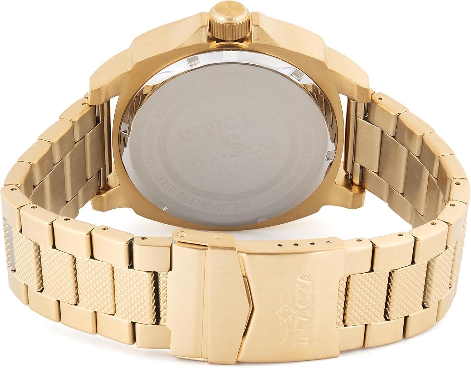 image:imageInvicta Speedway Men 46mm Stainless Steel Gold Charcoal dial PC22 Quartz