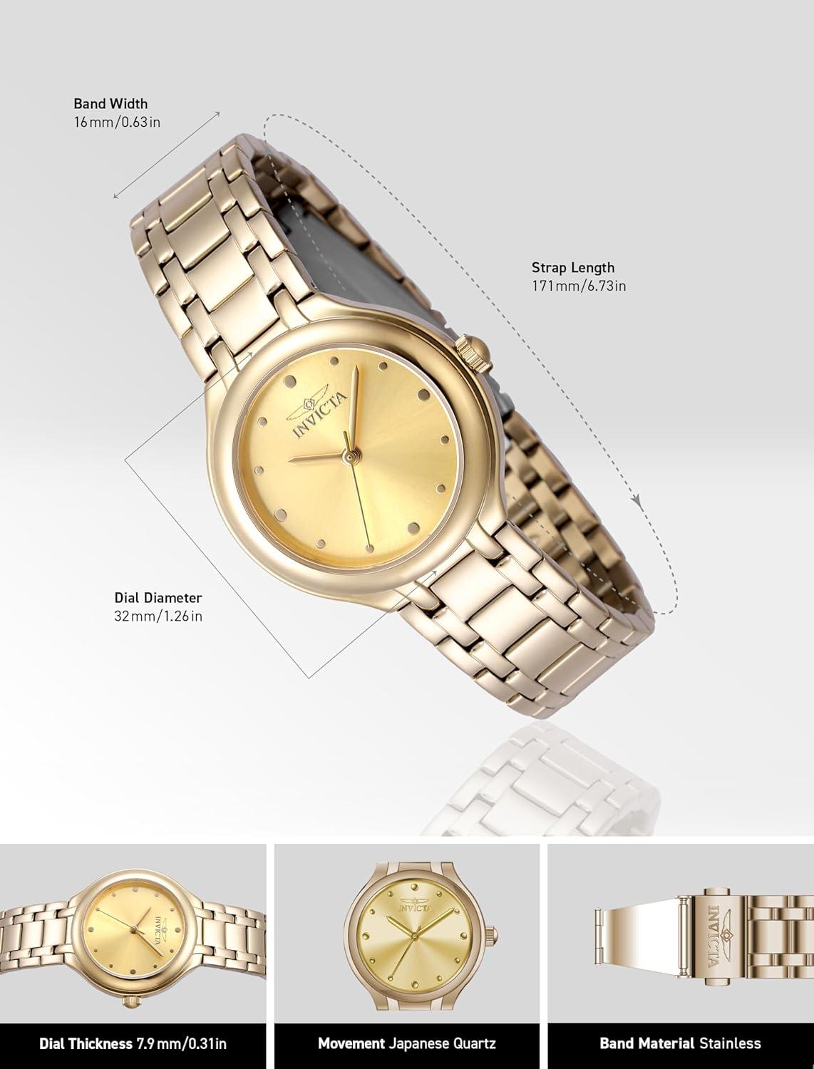 image:imageInvicta Wildflower Lady 32mm Stainless Steel SteelGold