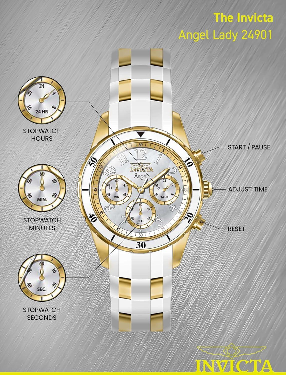 image:imageInvicta Womens 24901 Angel Analog Display Quartz White Watch24901