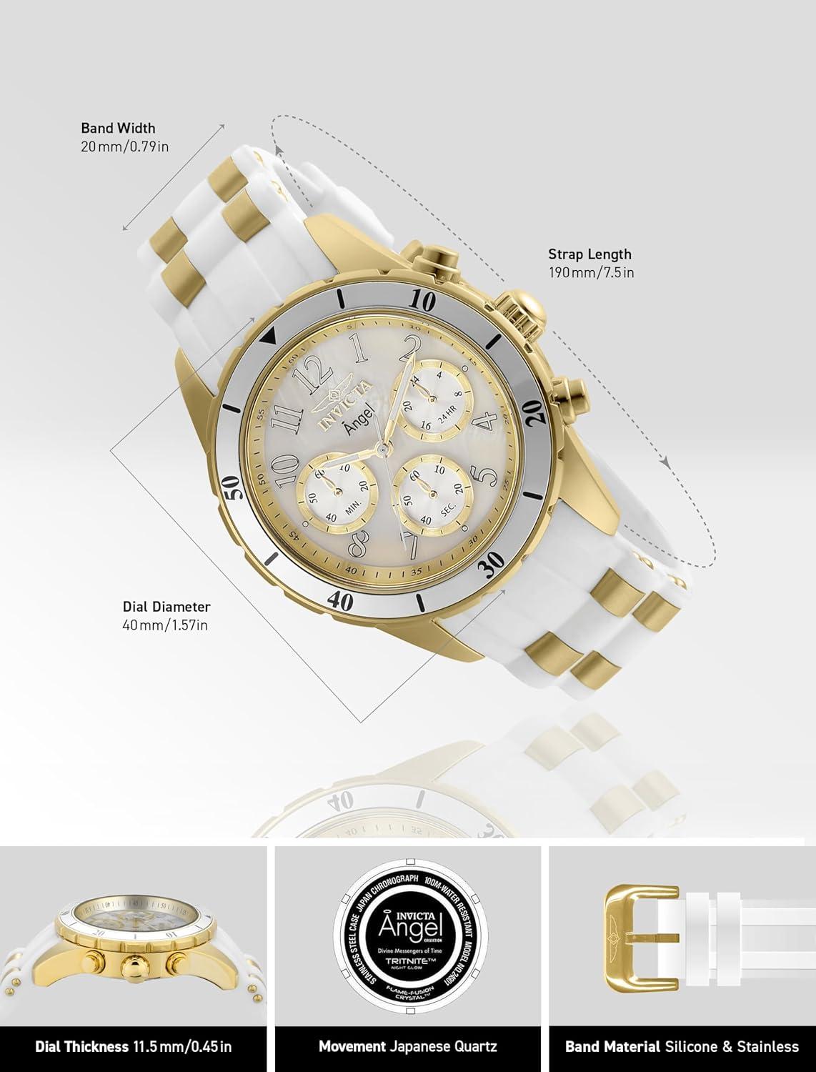 image:imageInvicta Womens 24901 Angel Analog Display Quartz White Watch24901
