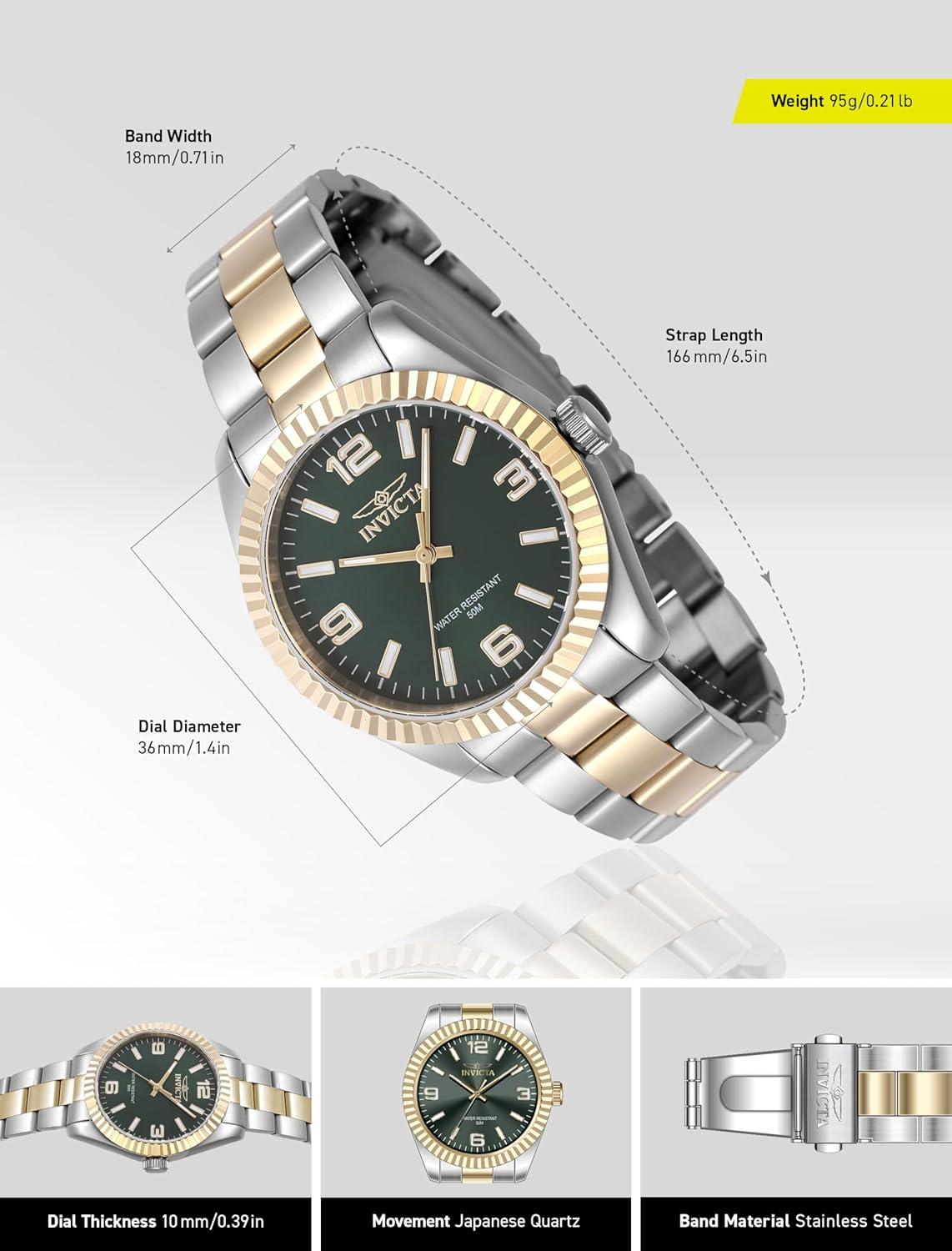 image:imageInvicta Womens 47470 Specialty Quartz 3 Hand Green Dial Watch