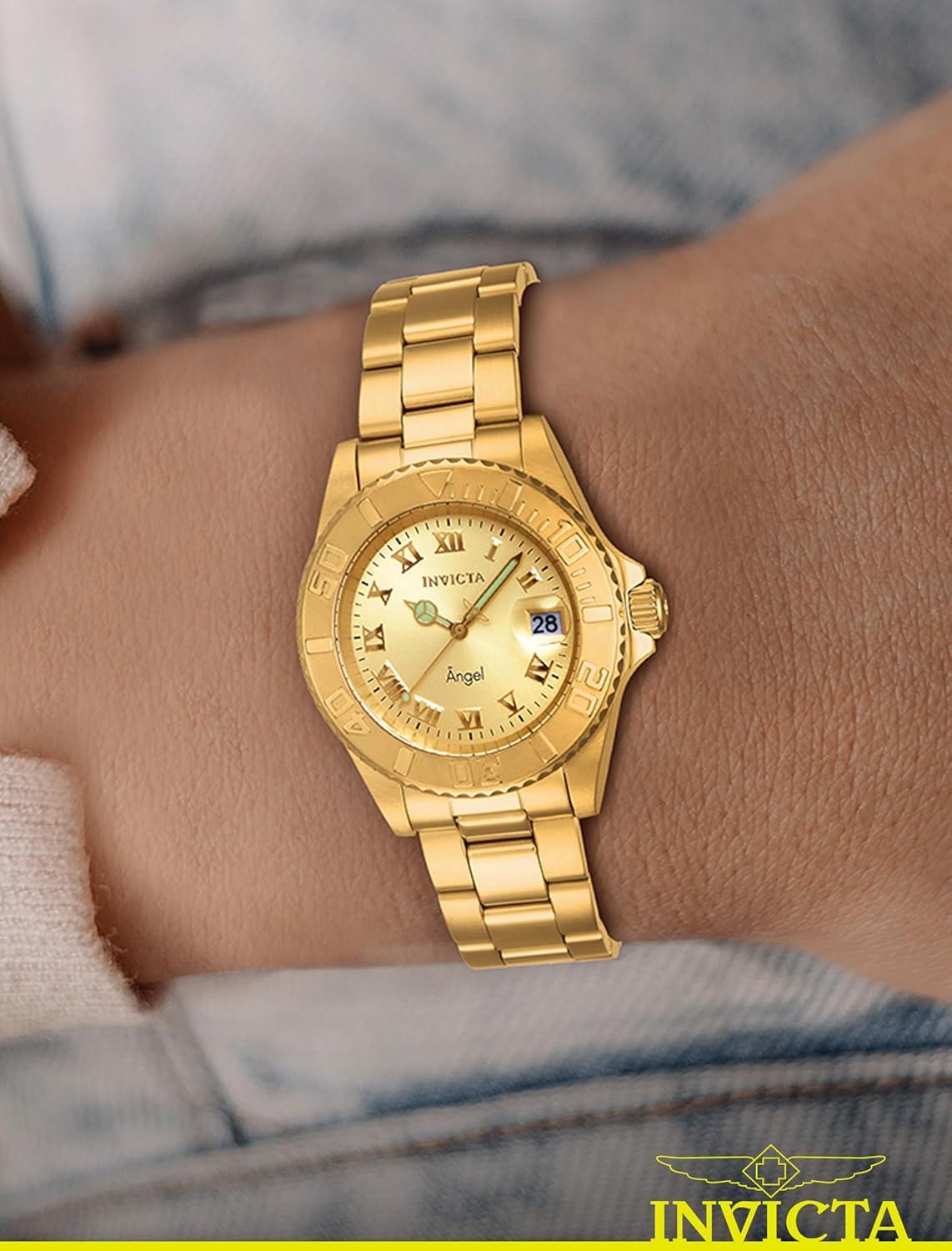 image:imageInvicta Womens Angel 40mm Gold ToneRose Tone Stainless Steel Quartz Watch Gold Model 14321 14368Stainless Steel