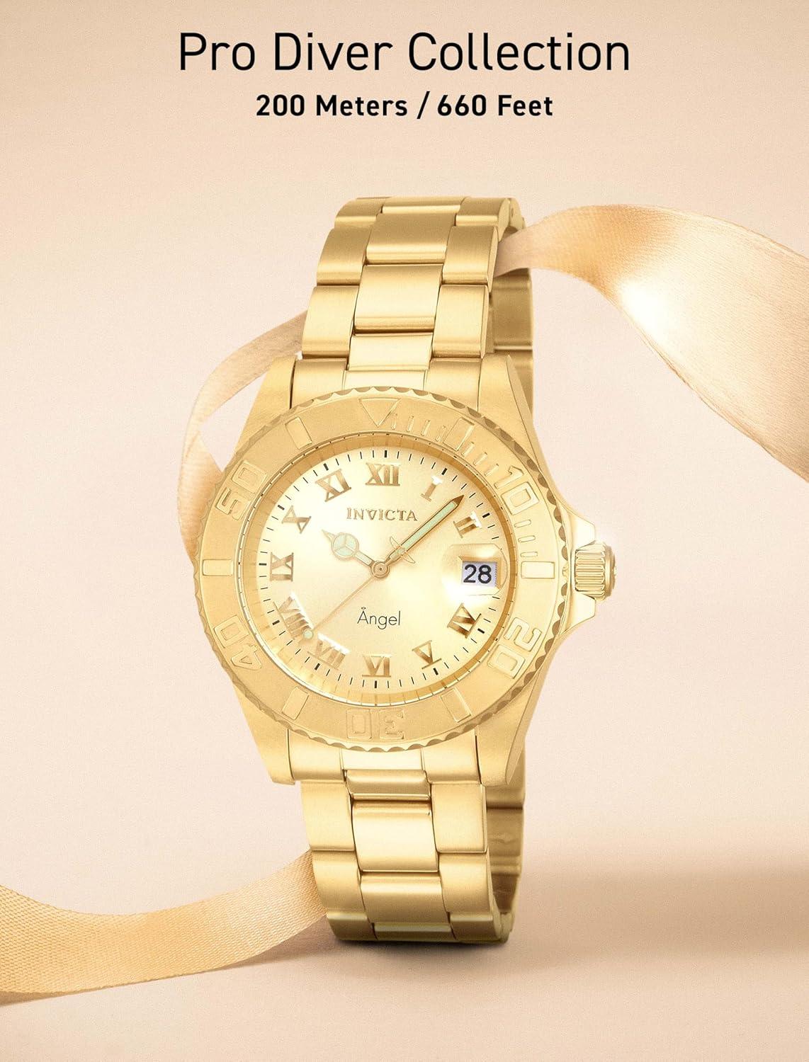 image:imageInvicta Womens Angel 40mm Gold ToneRose Tone Stainless Steel Quartz Watch Gold Model 14321 14368Stainless Steel