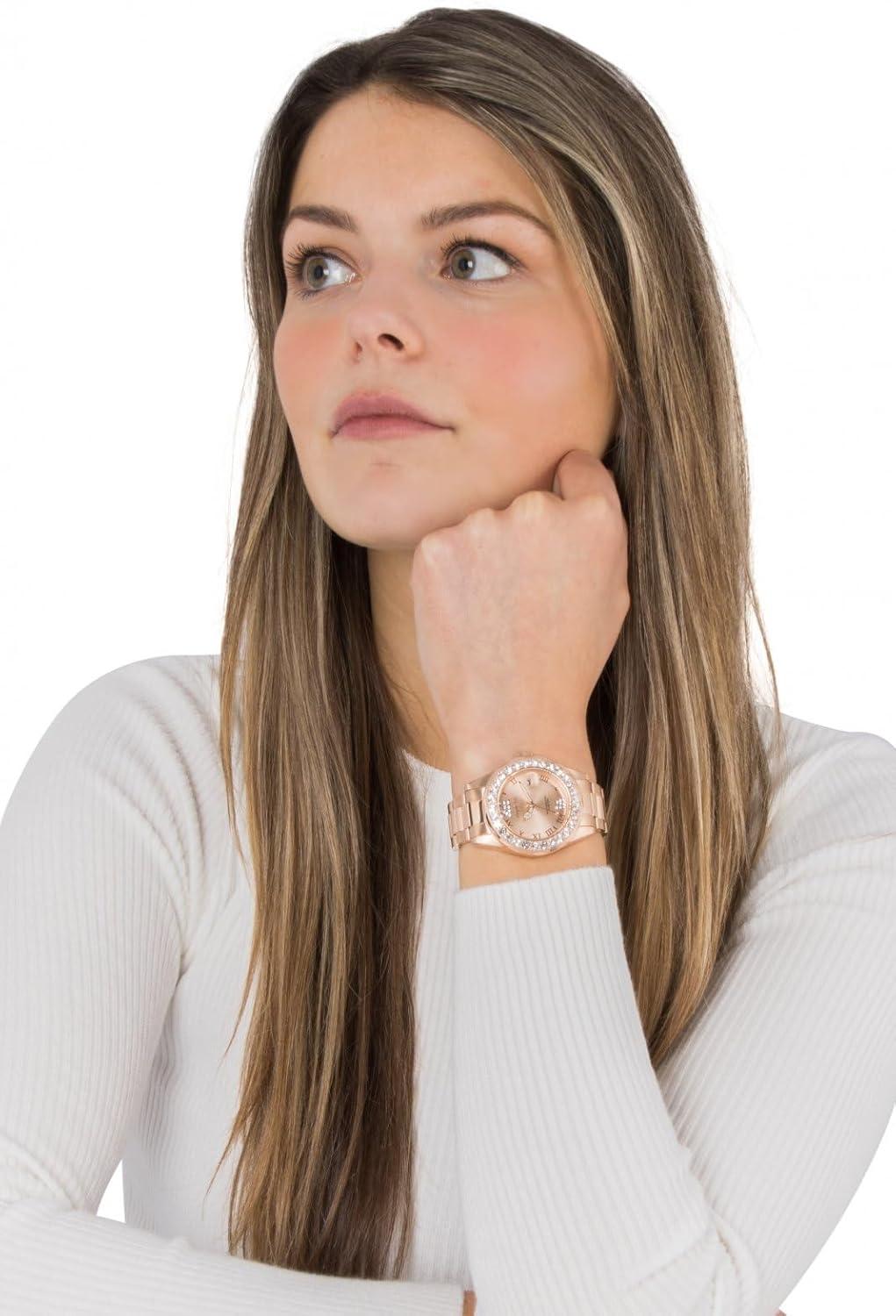 image:imageInvicta Womens Pro Diver Crystal Accented 18k IonPlated Stainless Steel WatchRose Gold