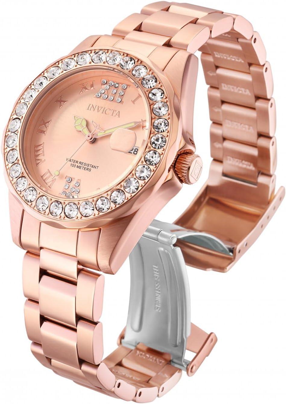 image:imageInvicta Womens Pro Diver Crystal Accented 18k IonPlated Stainless Steel WatchRose Gold