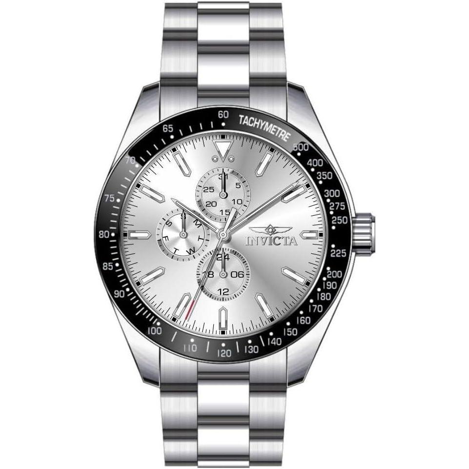 image:imageInvicta Aviator Men 45mm Stainless Steel Steel Silver dial VH67 Quartz