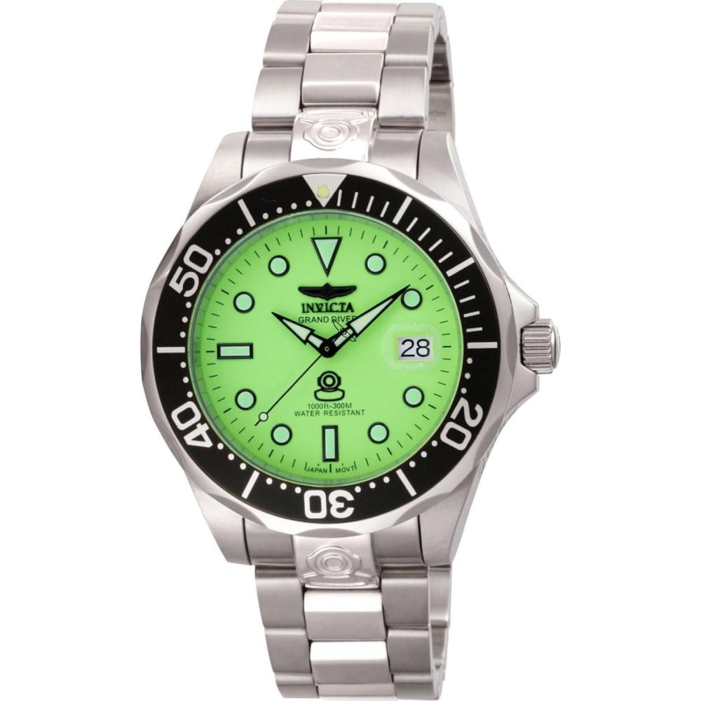 image:imageInvicta Mens 10641 Pro Diver Automatic Green Dial Stainless Steel Watch