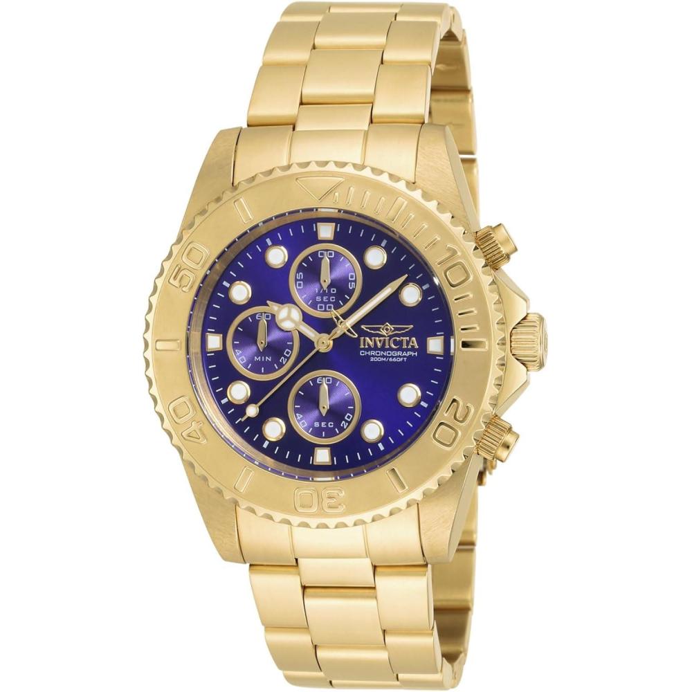 image:imageInvicta Mens 19157 Pro Diver Analog Display Japanese Quartz Gold Watch19157