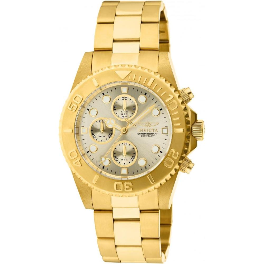image:imageInvicta Mens 19157 Pro Diver Analog Display Japanese Quartz Gold WatchDiver Quartz Movement