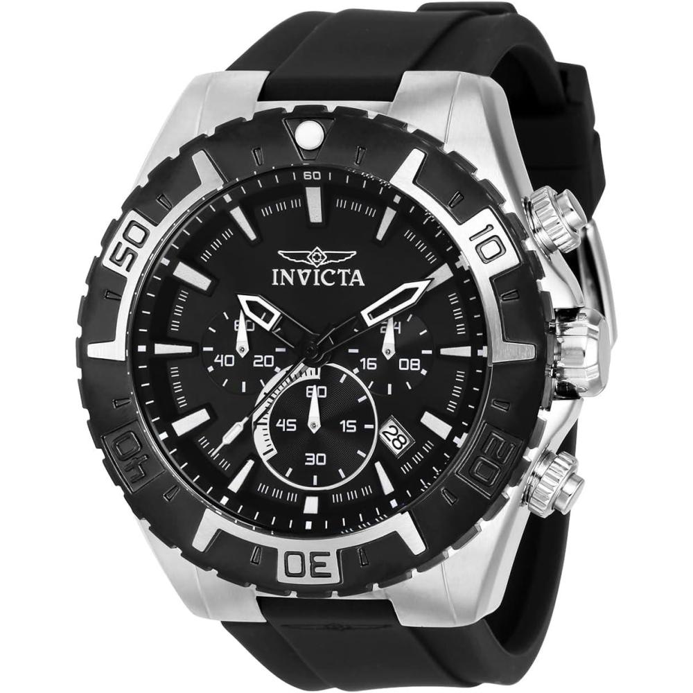image:imageInvicta Mens 37630 Aviator Quartz Chronograph Black Dial Watch