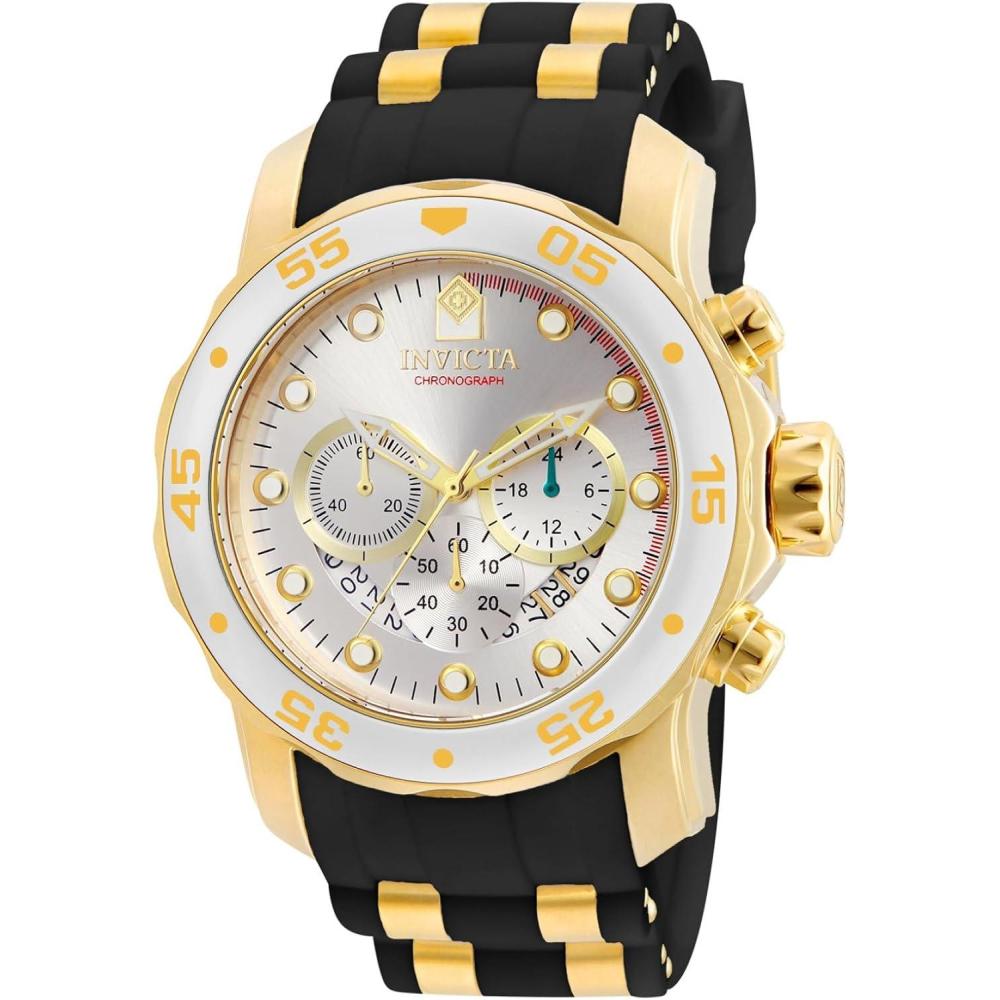 image:imageInvicta Mens 6985 Pro Diver Collection Chronograph Silver Dial Black Polyurethane Watch