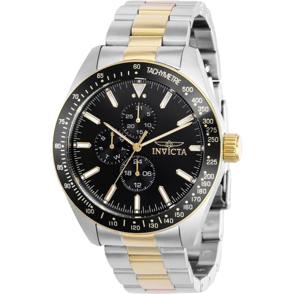image:imageInvicta Mens Aviator 45mm Stainless Steel Quartz Chronograph Watch TT Gold Model 38969