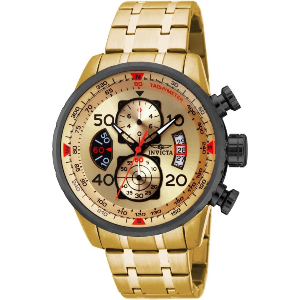 image:imageInvicta Mens Aviator Analog Display Japanese Quartz WatchStainless Steel