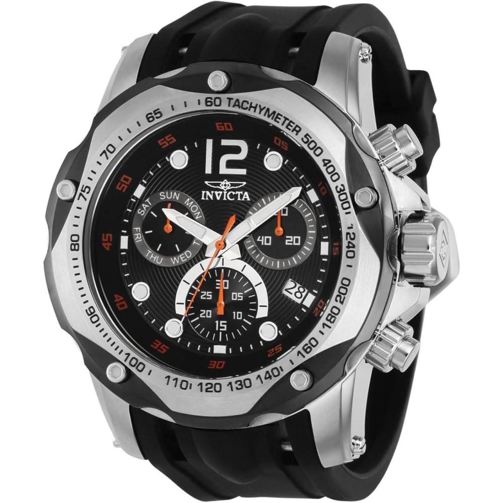 image:imageInvicta Mens Speedway 51mm Silicone Quartz WatchBlack