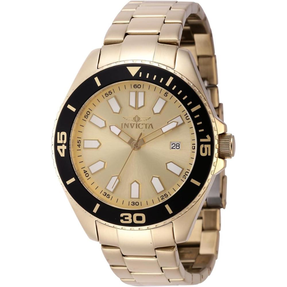 image:imageInvicta Pro Diver Men 43mm Stainless Steel Gold Gold dial VJ42 Quartz