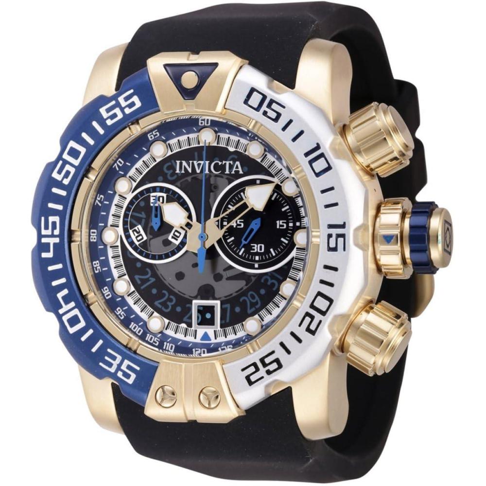 image:imageInvicta Sea Hunter Men 57mm Stainless Steel Gold WhiteDark BlueTransparent dial Z50 Quartz