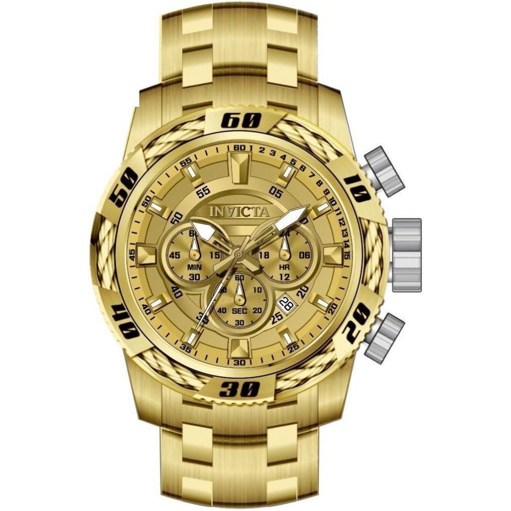 image:imageInvicta Speedway Men 50mm Stainless Steel Gold Steel Gold dial VD53 Quartz