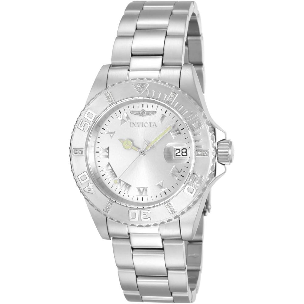 image:imageInvicta Womens 12819 Pro Diver Silver Dial Diamond Accented Watch