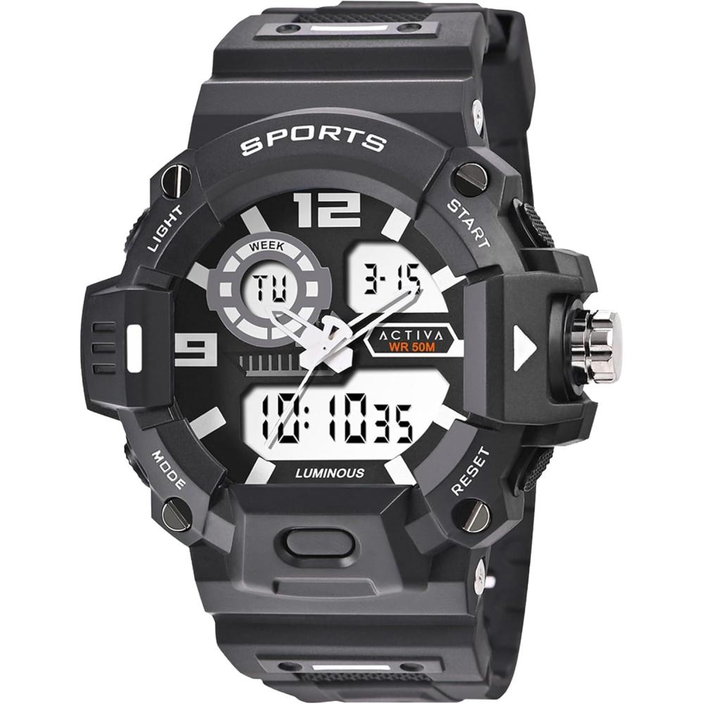 image:imageShock Resistant Watch Black Band with Grey dial
