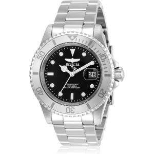 Invicta 40mm Men’s Pro Diver Black Dial Silver Tone Stainless Steel Watch 34022