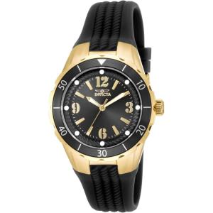 Invicta Angel Lady 38mm Stainless Steel Gold Black dial PC21 Quartz
