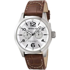 Invicta Men’s 0764 I-Force Stainless Steel Watch with Black Leather Band(0765)