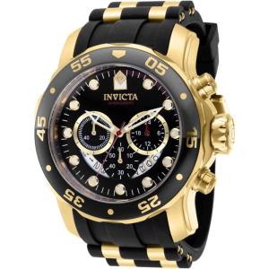 Invicta Men’s 37229 Pro Diver Quartz Chronograph Blue, Red Dial Watch