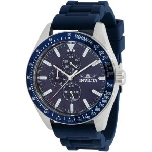 Invicta Men’s Aviator 45mm Silicone Quartz Watch, Blue (Model: 38401)