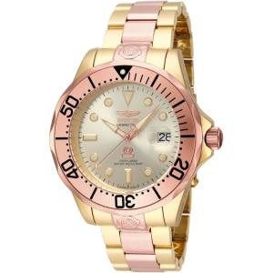 Invicta Men’s Pro Analog Display Diver Automatic-self-Wind Diving Watch with Stainless-Steel Strap(Gold  Rose Gold)