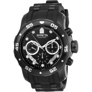Invicta Men’s ‘Pro Diver’ Quartz Stainless Steel and Silicone Watch(Black)