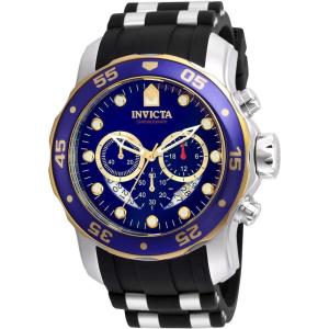 Invicta Men’s ‘Pro Diver’ Quartz Stainless Steel and Silicone Watch(Stainless Steel)