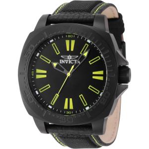 Invicta Men’s Speedway 46mm Stainless Steel, Nylon Quartz Watch, Black (Model: 46308)