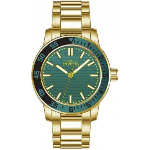 Invicta Specialty Men 45mm Stainless Steel Gold Green dial PC21J Quartz