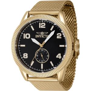 Invicta Vintage Men 44mm Stainless Steel Gold Black dial VH60 Quartz