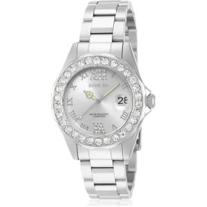 Invicta Women’s 15251 Pro Diver Silver Dial Crystal Accented Stainless Steel Watch