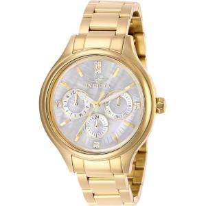Invicta Women’s Angel Quartz Watch with Stainless Steel Strap, Gold, Silver, 16 (Model: 28654, 27438)(Gold)