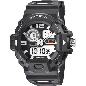 Shock Resistant Watch Black Band with Grey dial