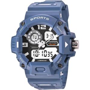 Shock Resistant Watch Blue Band with Grey dial