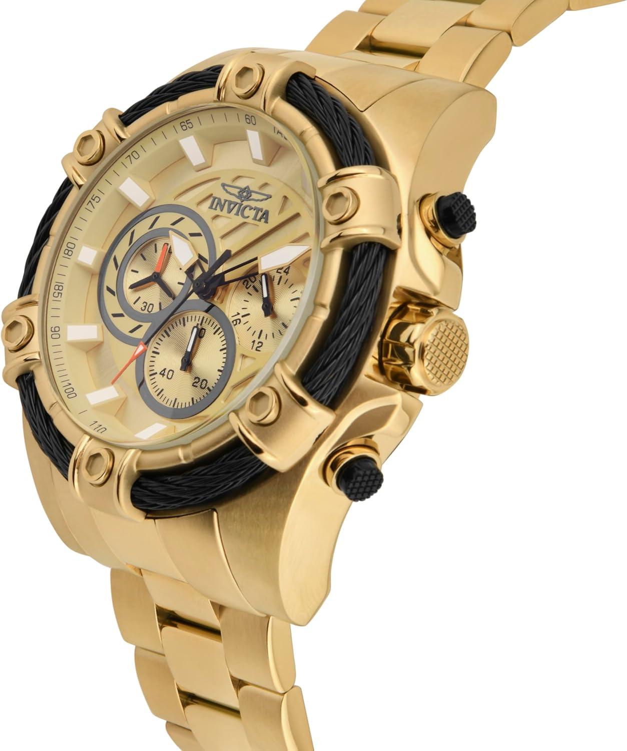 image:imageInvicta 25515 Bolt Men 52mm Stainless Steel Gold Gold dial VD54 Quartz