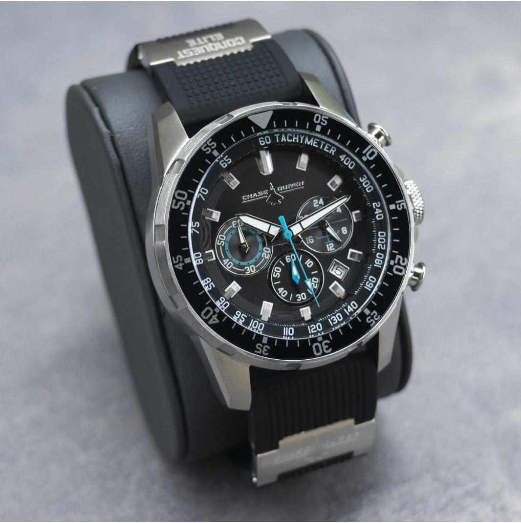 image:imageInvicta Chase Durer Conquest Elite Men 4600mm Stainless Steel Aluminum Black Steel Black dial VD53 Quartz