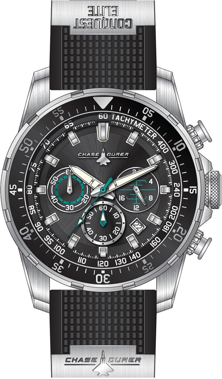 image:imageInvicta Chase Durer Conquest Elite Men 4600mm Stainless Steel Aluminum Black Steel Black dial VD53 Quartz