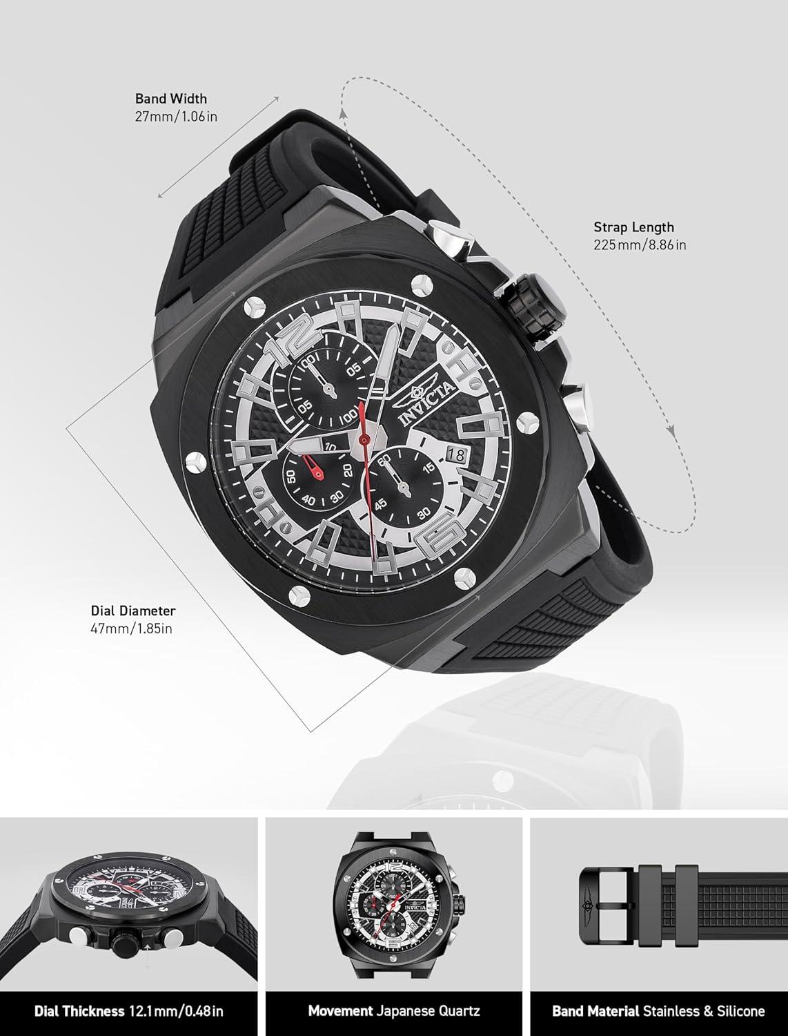 image:imageInvicta Invicta Racing Men 47mm Stainless Steel Black Steel Black dial VD57 Quartz