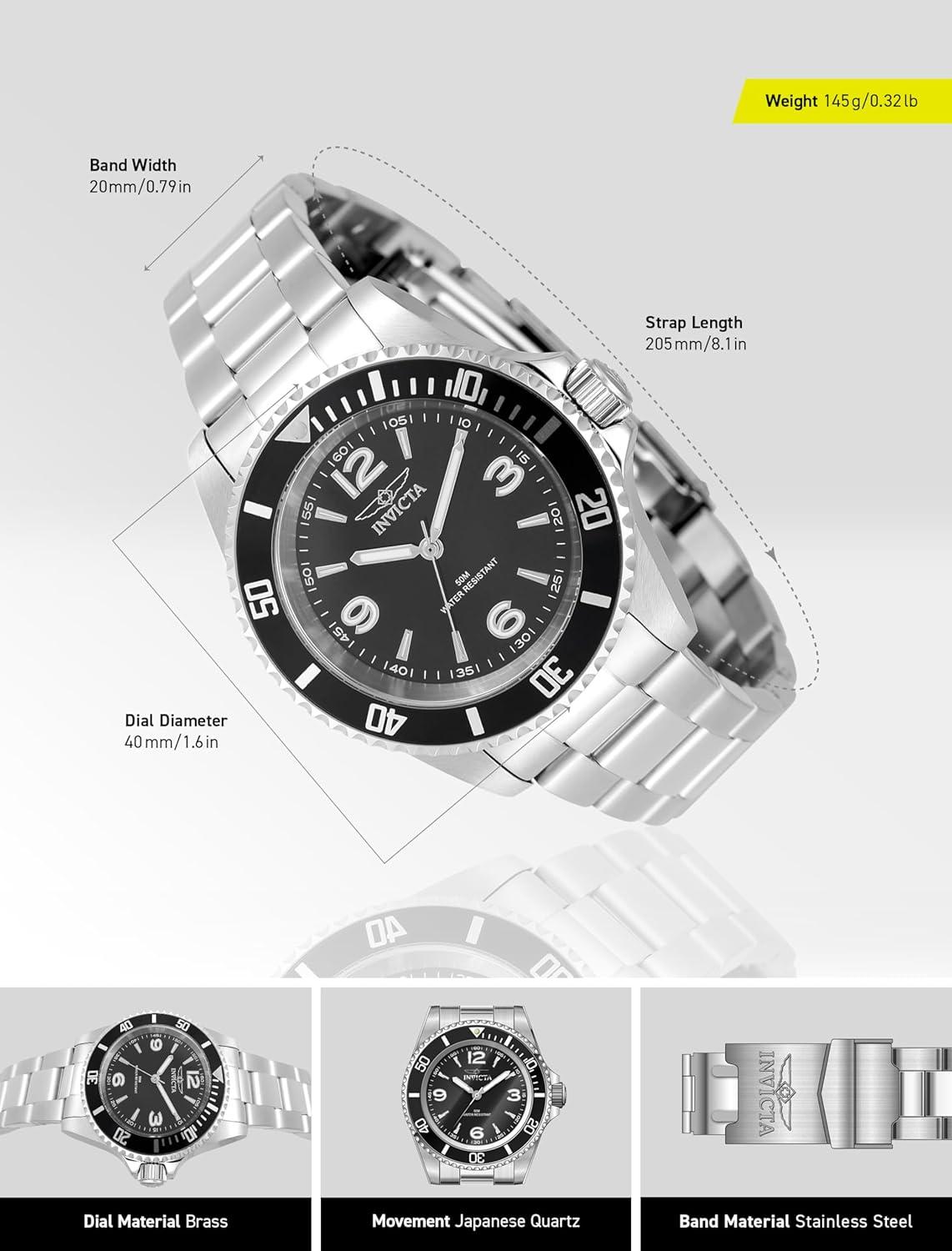 image:imageInvicta Mens Watch Stainless Steel 40mmBlack