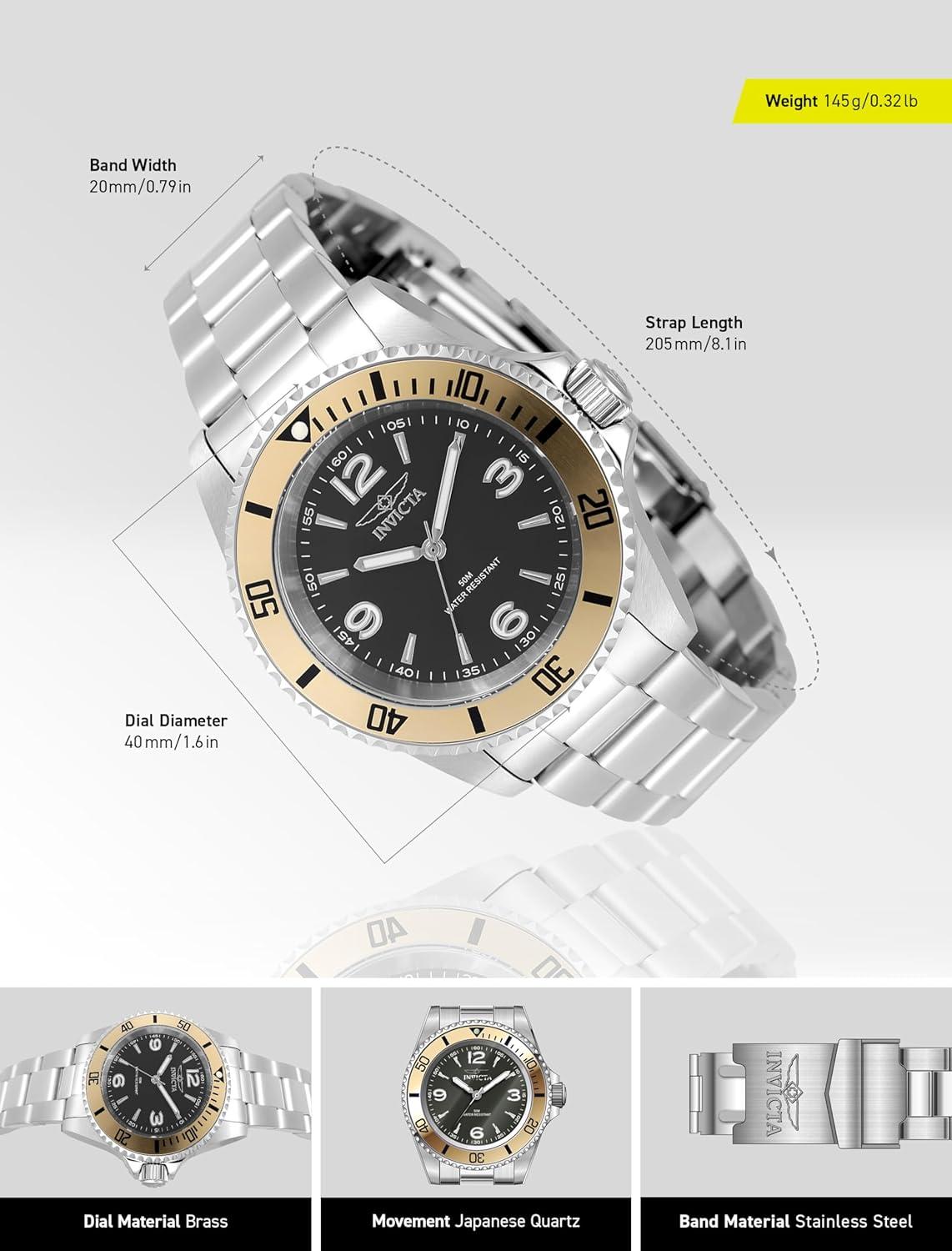 image:imageInvicta Mens Watch Stainless Steel 40mmCharcoal