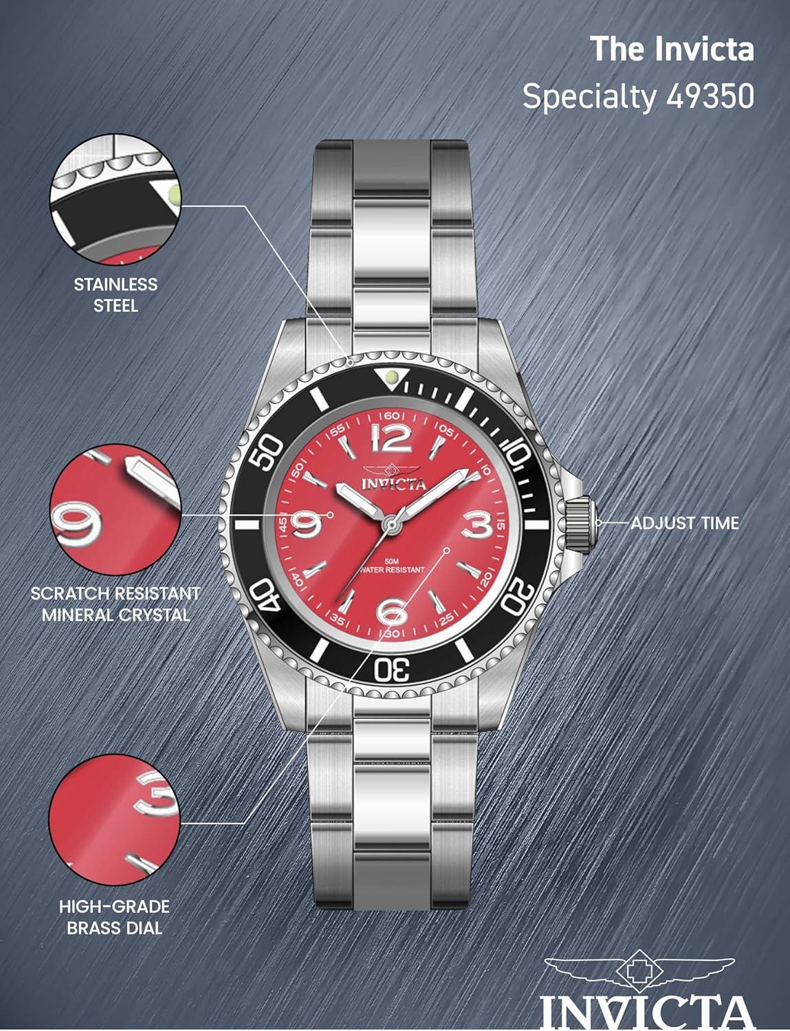 image:imageInvicta Mens Watch Stainless Steel 40mmRed